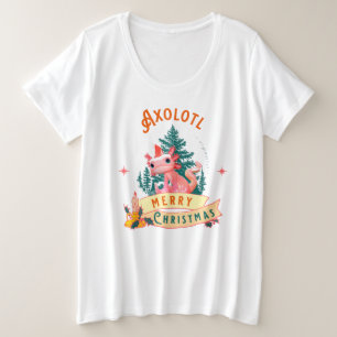 Funny Axolotl Merry Christmas Plus Size T-Shirt