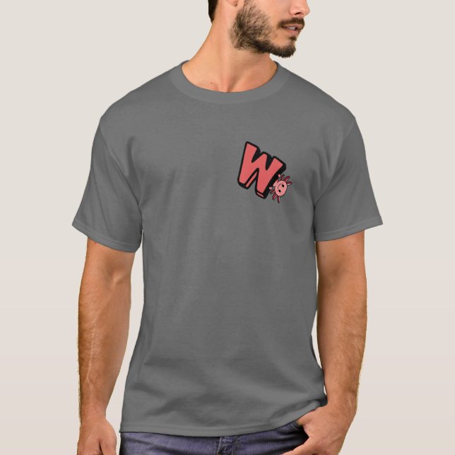 Funny Axolotl Monogram Salamander Letter W Initial T-Shirt (Front)