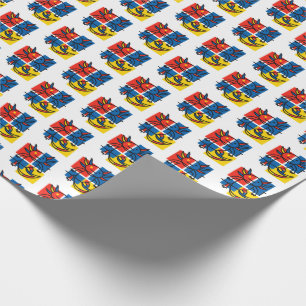 Funny Axolotl Piet Mondrian Abstract Art Pattern Wrapping Paper