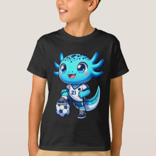 Funny Axolotl Soccer Player Boy Girl T-Shirt