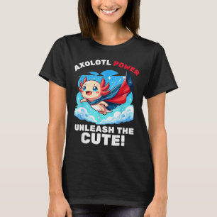 Funny Axolotl Superhero Kids Boys Girls T-Shirt