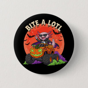 Funny Axolotl Vampire Halloween Monster Truck 6 Cm Round Badge