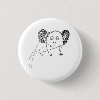 Funny Aye Aye Badge - Weird Badly Drawn Animal 