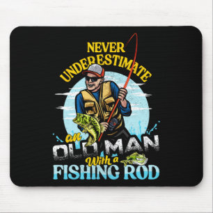 Funny B Fishing Birthday Tee - Father's Day Old Ma Mouse Pad