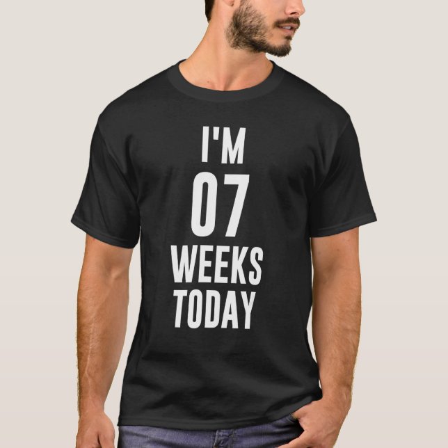 Funny Baby Announcement Quotes For Couple I'm 07 W T-Shirt (Front)