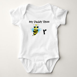 Funny baby bee bodysuit. My daddy likes beer. Bodysuit