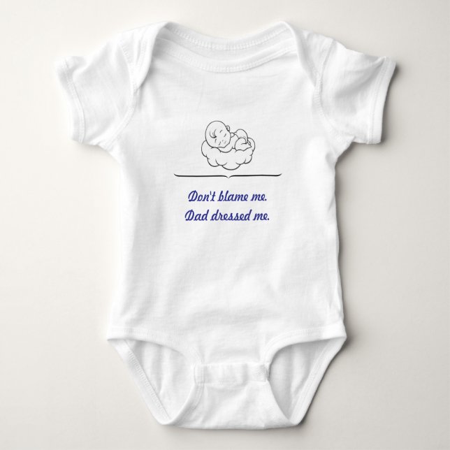 Funny Baby Bodysuit – Blue Print Daddy Edition (Front)