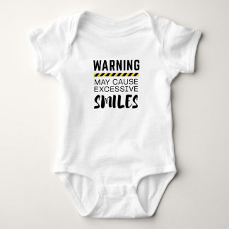 Funny Baby Bodysuit: Excessive Smiles Warning Bodysuit