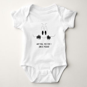 Funny Baby Bodysuit with Curiosity Eyes - Smile