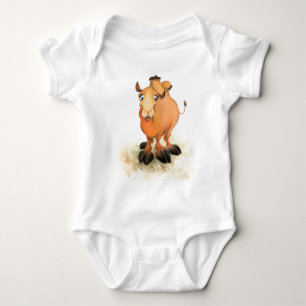 Funny Baby Bodysuit with Surprised Camel