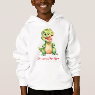 Funny baby Dinosaur eat gingerbread cookies Xmas
