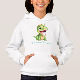 Funny baby Dinosaur eat snowman Christmas party
