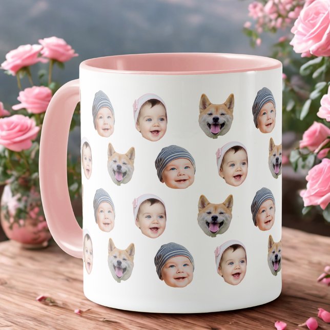 Funny Baby Face Mug, Upload 3 Photos Mug (Creator Uploaded)