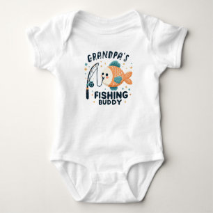 Funny Baby Fish   Grandpa's Fishing Buddy Baby Bodysuit