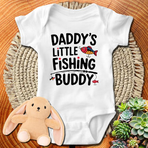 Funny Baby Fishing Daddy's Little Fishing Buddy Bodysuit