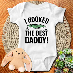 Funny Baby Fishing I Hooked The Best Daddy Bodysuit