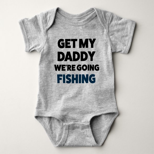 Funny Baby Fishing Jersey Bodysuit Shirt (Front)