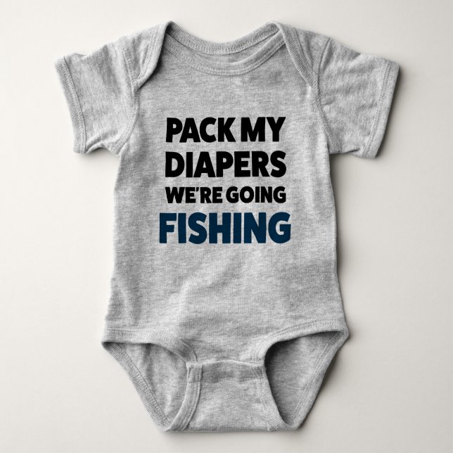 Funny Baby Fishing Jersey Bodysuit Shirt (Front)