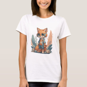 Funny baby fox headphone T-Shirt