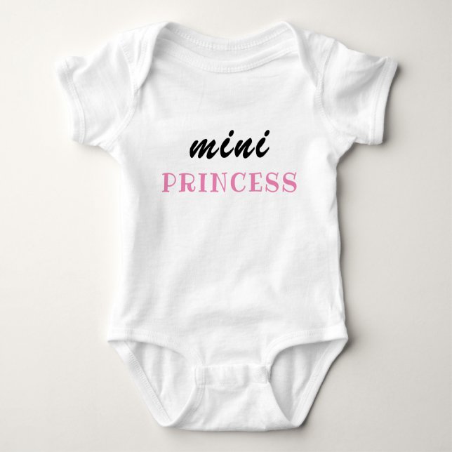 Funny Baby Girl Gift, Mini Princess, Cute Newborn  Bodysuit (Front)