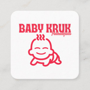 Funny Baby Kruk Philadelphia Premium Square Business Card