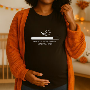 Funny Baby Loading Progress Halloween Maternity T-Shirt