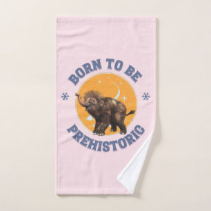 Funny Baby Mammoth Prehistoric Birthday Hand Towel