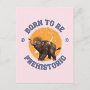 Funny Baby Mammoth Prehistoric Birthday Holiday Postcard