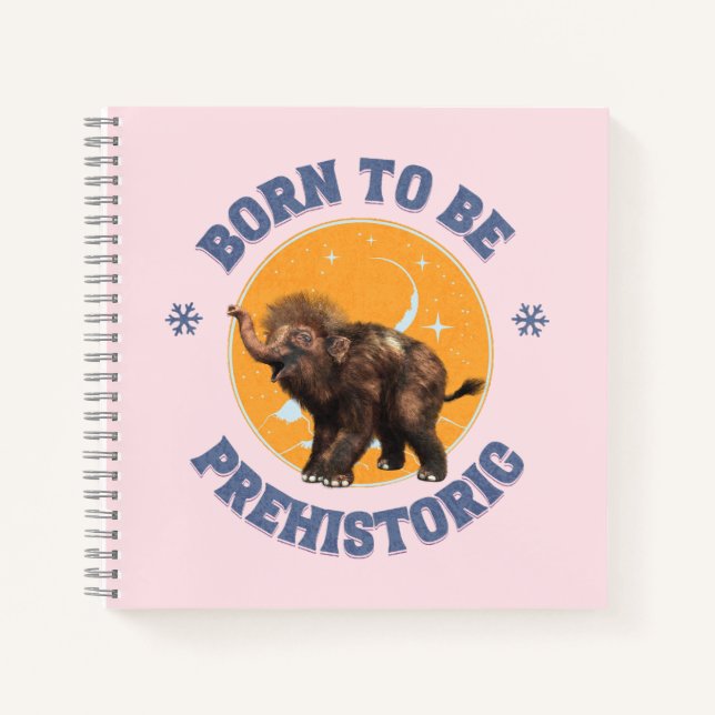 Funny Baby Mammoth Prehistoric Birthday Notebook (Front)