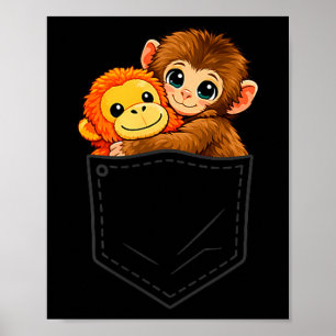 Funny baby monkey punch and ora-mama pocket men poster