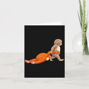 Funny baby monkey punch cute animal men women kids card
