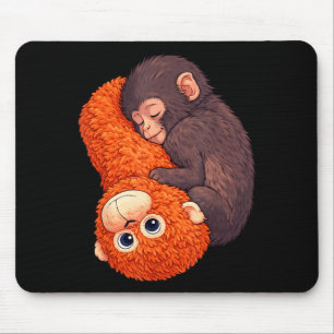 Funny baby monkey punch cute animal men women kids mouse pad