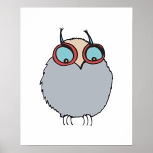 funny baby owl poster