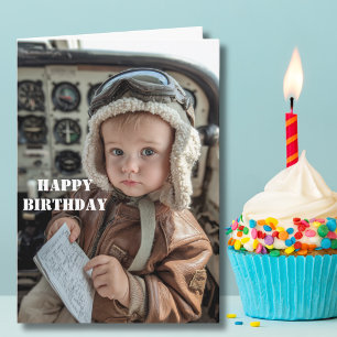 Funny Baby Pilot Birthday Cute Aviation Humour Car Card