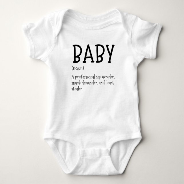 Funny Baby Saying Cute Hilarious Definition Bodysuit (Front)