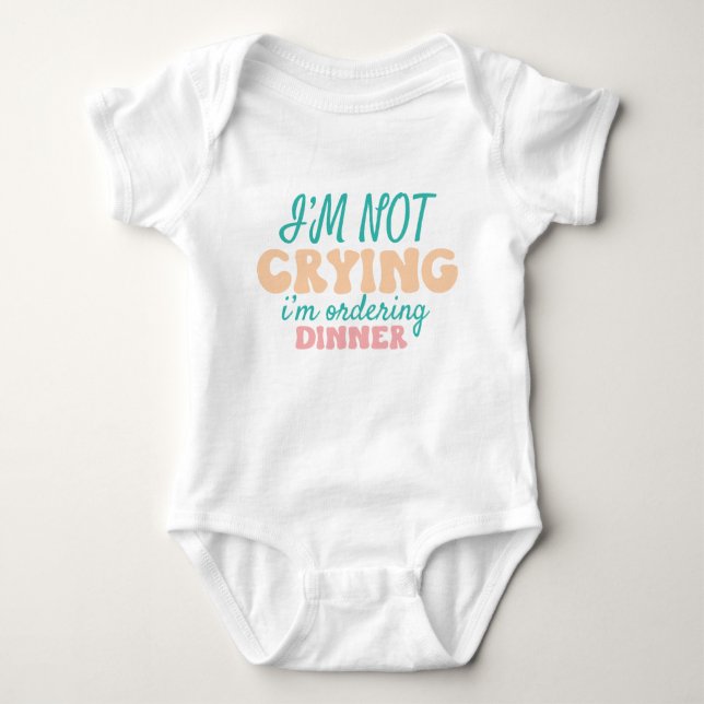 Funny Baby Saying Dinner Order Baby Bodysuit (Front)