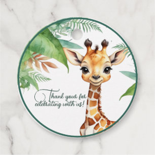 Funny Baby Shower Jungle With Giraffe Favour Tags