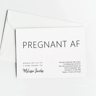 Funny Baby Shower Pregnant AF Invitation