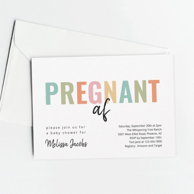 Funny Baby Shower Pregnant AF Invitation (Creator Uploaded)