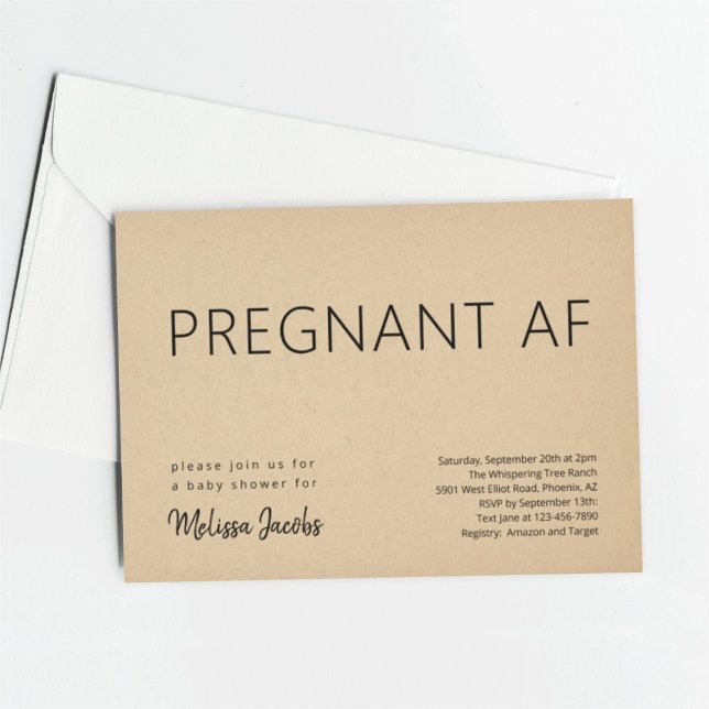 Funny Baby Shower Pregnant AF Invitation (Creator Uploaded)