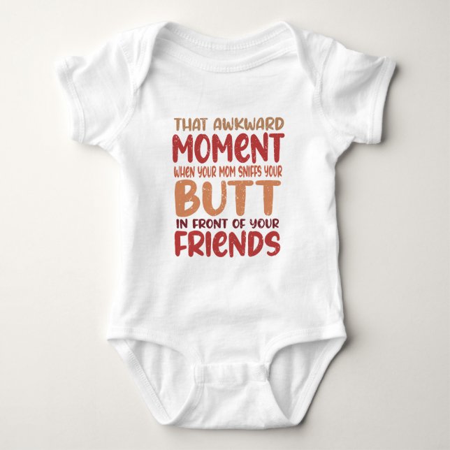 Funny Baby Shower | That Awkward Moment  Bodysuit (Front)