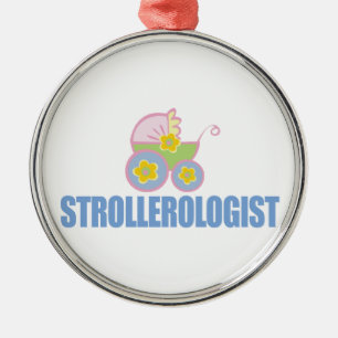 Funny Baby Stroller Metal Tree Decoration