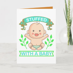 Funny baby stuffed add message  card
