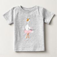 Funny Baby T-Shirt with Ballerina Duck