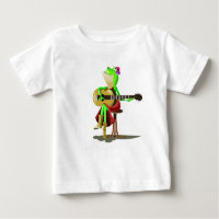 Funny Baby T-Shirt with Frog Playing Guitar