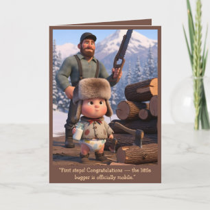 Funny Baby's First Steps Card