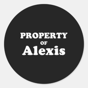 Funny Bachelor Gifts For Groom Property Of Alexis  Classic Round Sticker