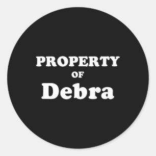 Funny Bachelor Gifts For Groom Property Of Debra Classic Round Sticker