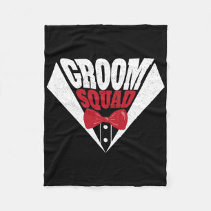 Funny Bachelor Party Groom Squad Stag Wedding Part Fleece Blanket