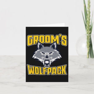Funny Bachelor Party Groom's Wolfpack Wedding Part Card